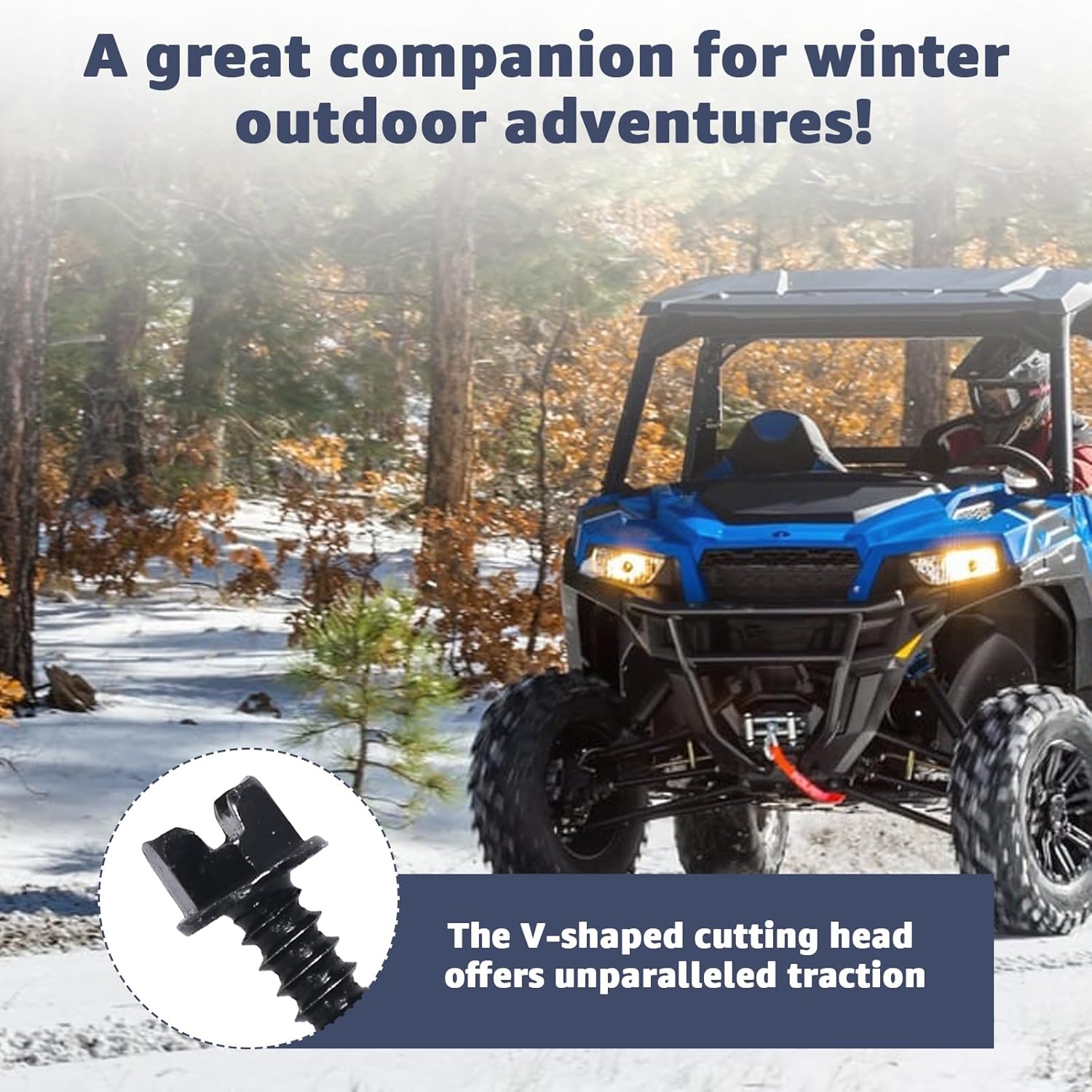 Traction Screws 300 Pack (#8) 1/2" - Winter Ice & Snow Tire Heavy Duty Studs Spikes for Racing Dirt Bikes, ATVs, Motorcycles, and Snowmobiles Tracks