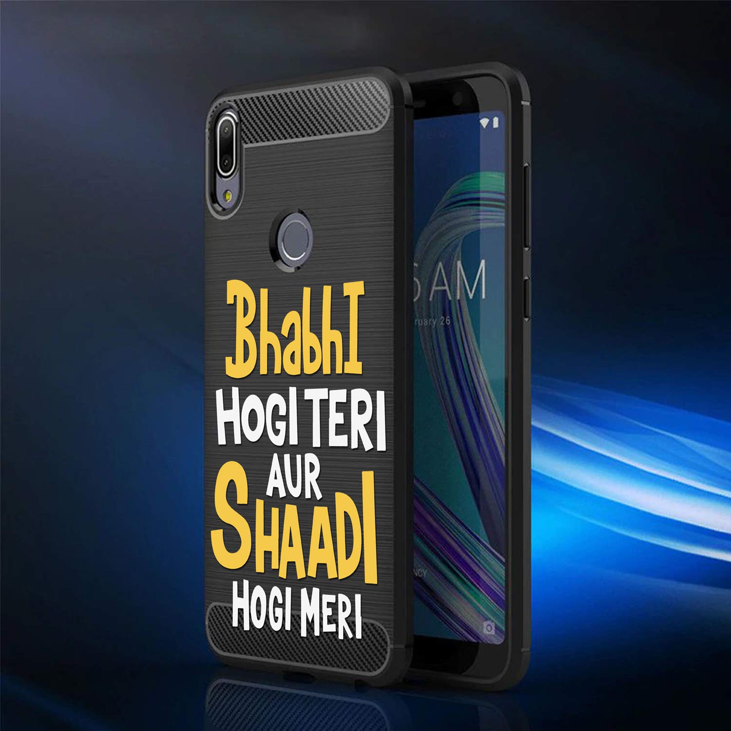 Fashionury BHABHI HOGI TERI AUR Shadi HOGI Meri Stylish Printed Rugged  Armor (Rubber) Soft Back Case Cover for Asus ZenFone Max Pro M1/Asus  ZenFone