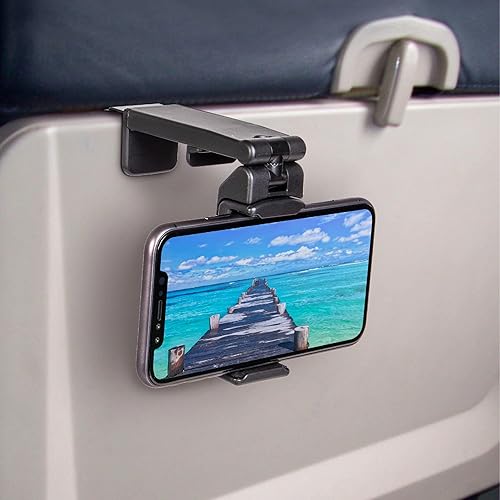 Miniatura 12 de Perilogics Soporte universal para teléfono de avión, visión manos libres con rotación multidireccional dual de 360 grados (negro/lavanda)