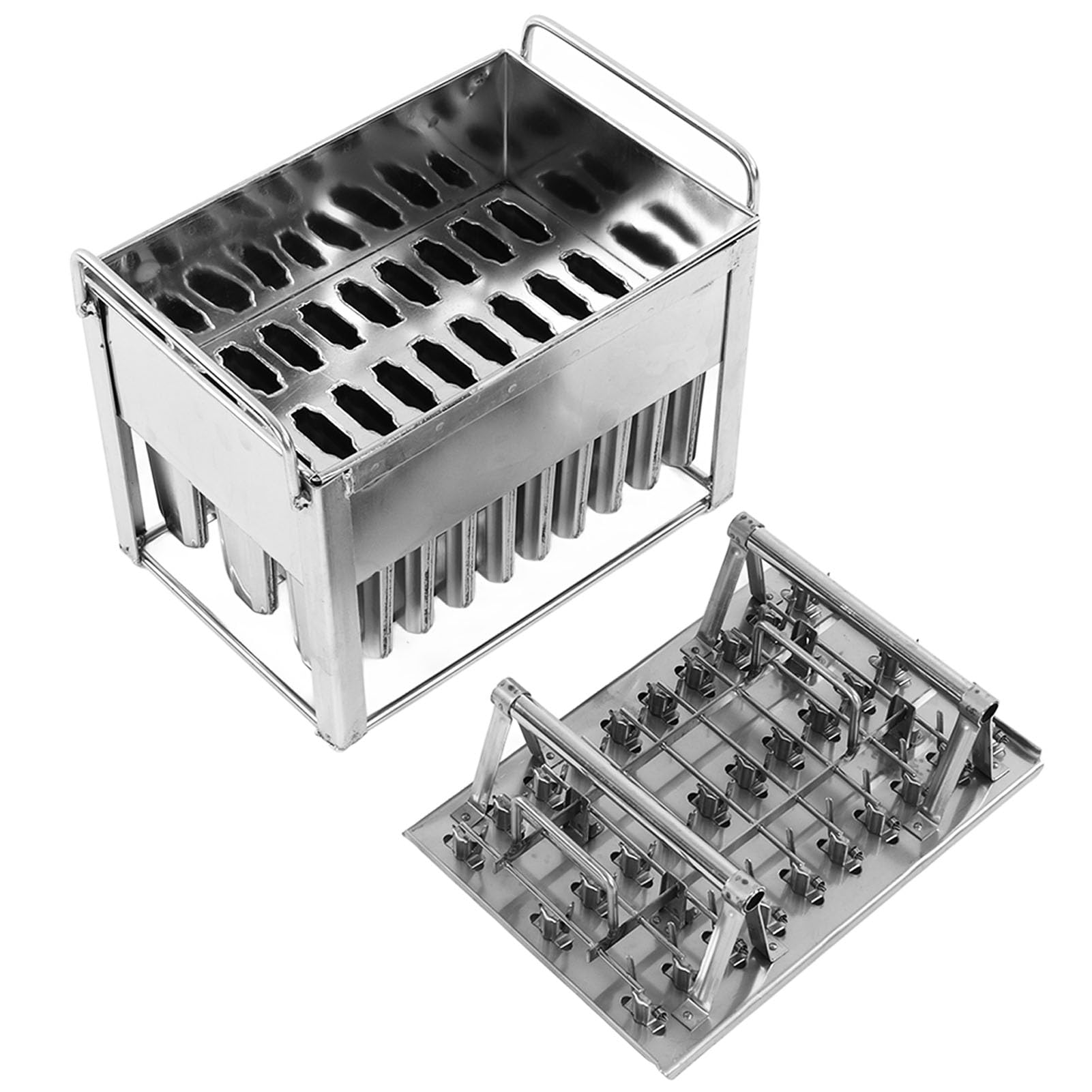 Acouto Molde para Helados de Paletas, Máquina para Hacer Paletas de Hielo de Acero Inoxidable, 30 Moldes para Helados DIY para Golosinas Congeladas, para Niños y Fiestas