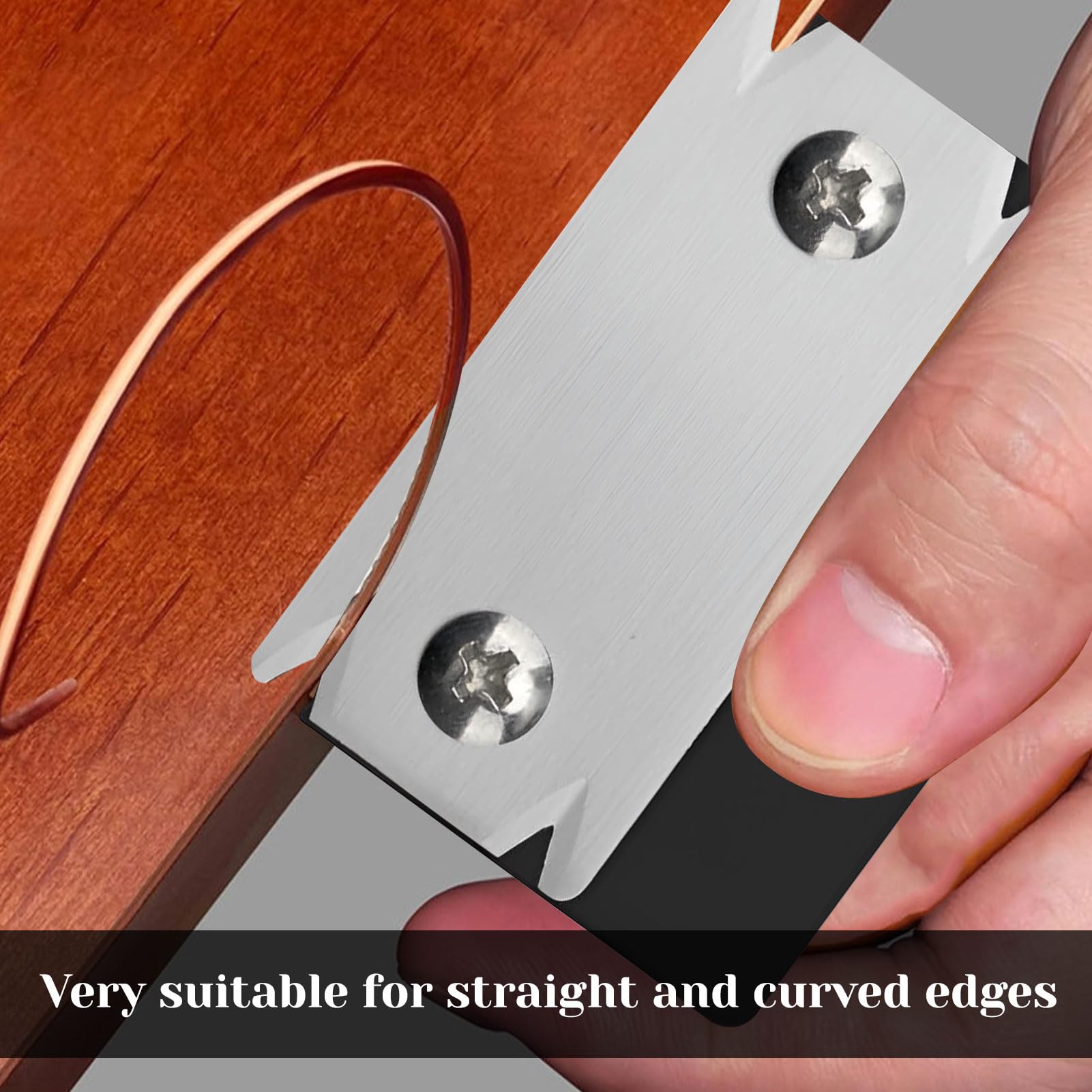Edge Banding Trimmer Tool,Portable Manual Edge Banding Cutter with Blade,Anti-Slip Hand Planer,Woodworking Edge Trimmer for Wood PVC ABS Veneer Edge Bander Deburring Tool(Black) - Image 4