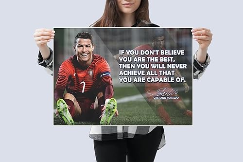 Miniatura 3 de Cristiano Ronaldo - Póster motivacional con citas inspiradoras para el aula, para hombre, fútbol, profesional, coaching, arte de pared, mentalidad