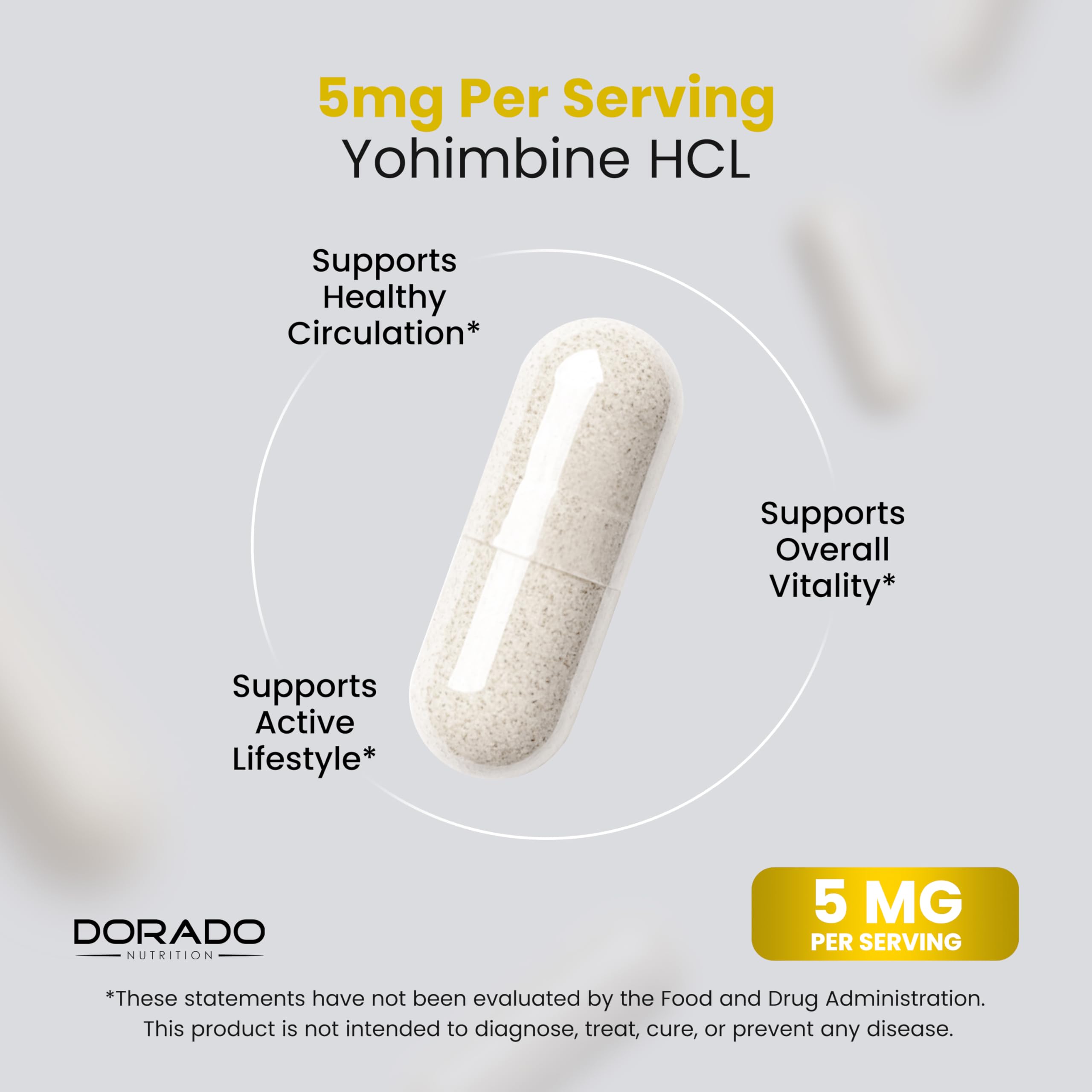 Yohimbine HCL 5mg for Men and Women (270 Capsules) More Potent Than Yohimbe Bark Powder - Quality Guarantee - Third Party Tested for Potency & Purity - Vegan, Gluten Free & Non-GMO - USA Made — Amazon image 5