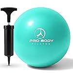 ProBody Pilates Small Exercise Ball with Pump - 9 Inch Workout Ball for Stability, Barre, Yoga, Core & Physical Therapy, Home Gym & Office Use (Aqua)