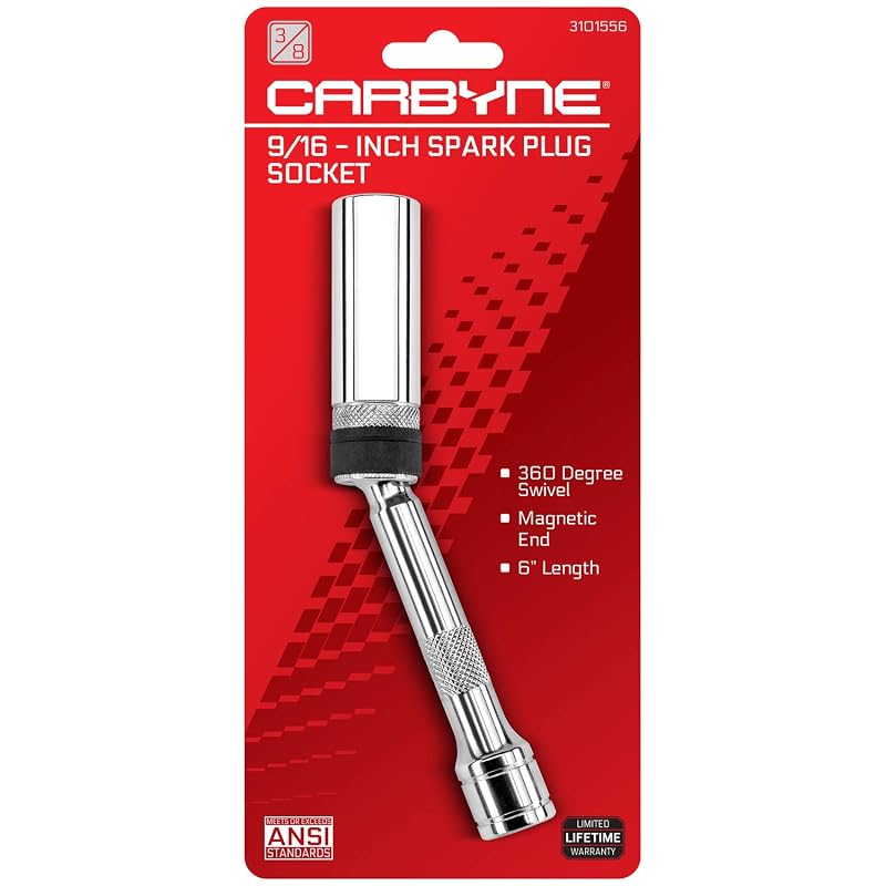 Soquete Magnético Articulado para Vela de Ignição Carbyne 9/16 pol. com Encaixe de 3/8 pol., 14,3 mm