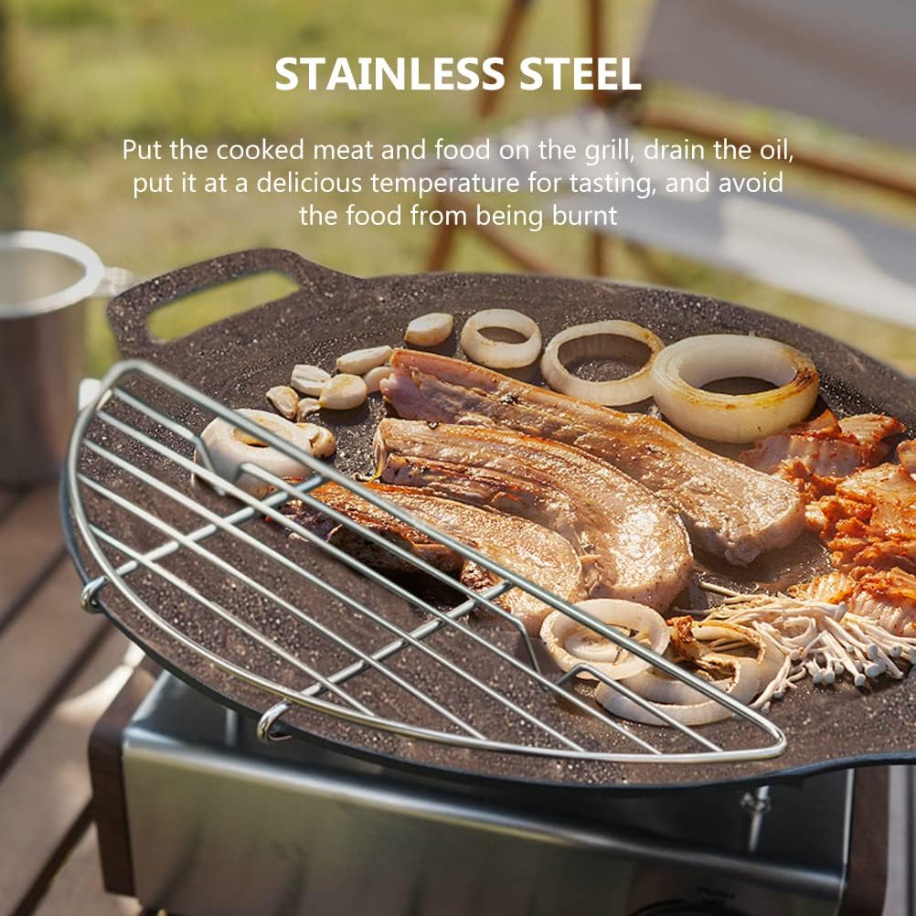 Small Half Round Cooling Rack, Erosion 304 Stainless Steel Material Grill Rack for Food Strainers Anti Scorching and Multipurpose Fry Cooling Rack(#1)