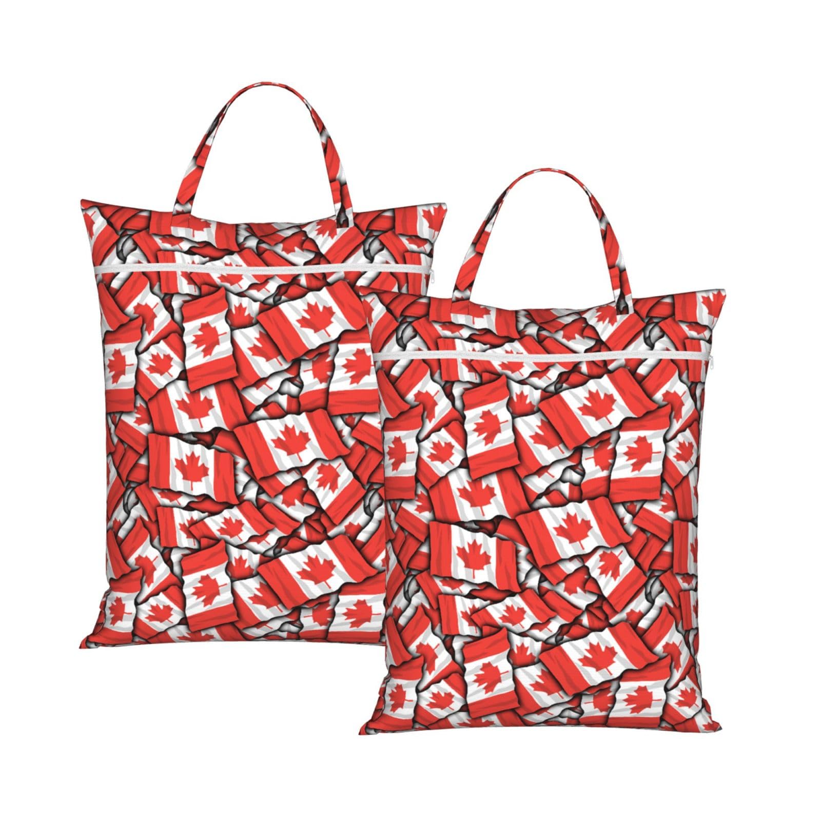 YFSGDLBN Canadian flag printed Travel dirty laundry bag clothes pack Storage Basket Bag
