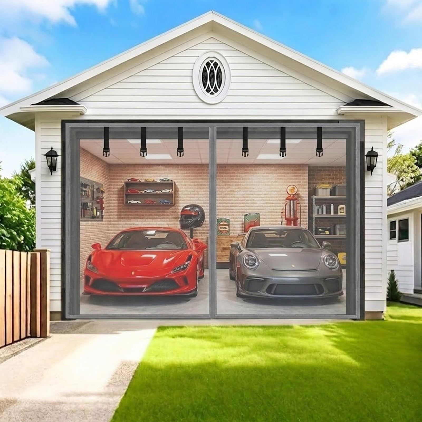 Rideau de garage magnétique robuste en fibre de verre 400g