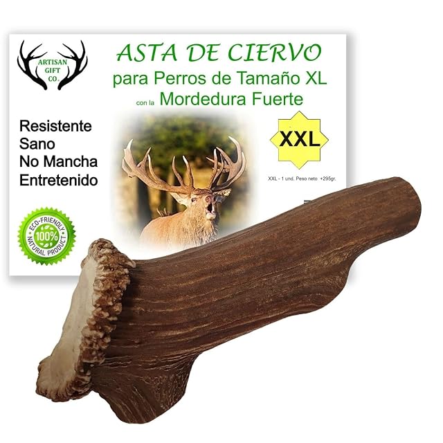 Asta de Ciervo para Perros, Talla XXL. Peso Unidad más de 295 gr