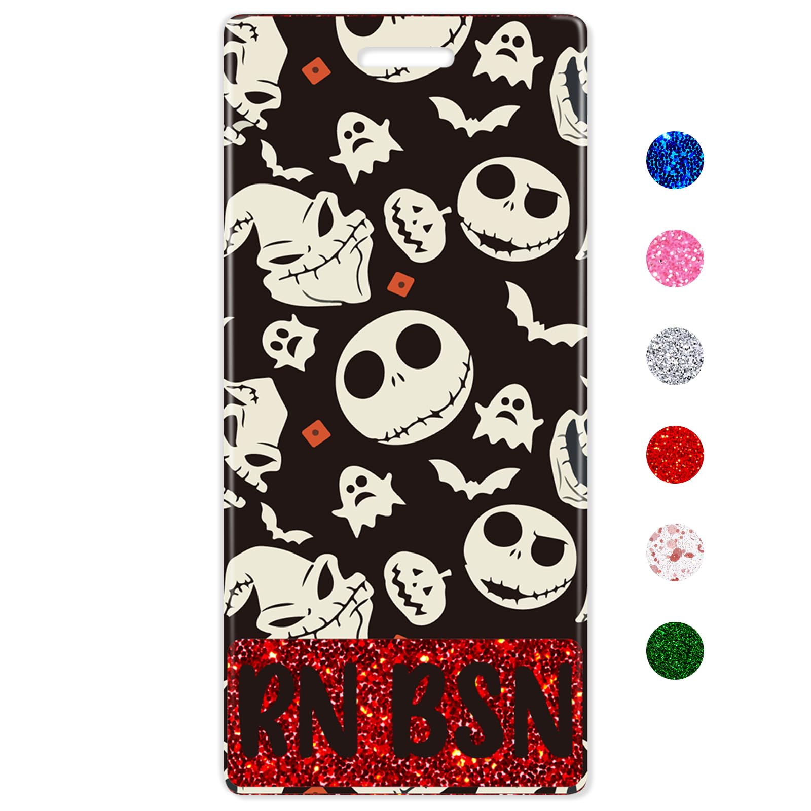 Photo 1 of Plifal RN BSN Badge Buddy Card Holder Nurse Nursing Accessories Festival Christmas Funny Skull Vertical ID Name Identification Tags Hospital Work Gifts Skull 2