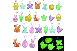30pcs Easter Egg Stuffers for Baby, Glow in the Dark Mini Pop Keychains