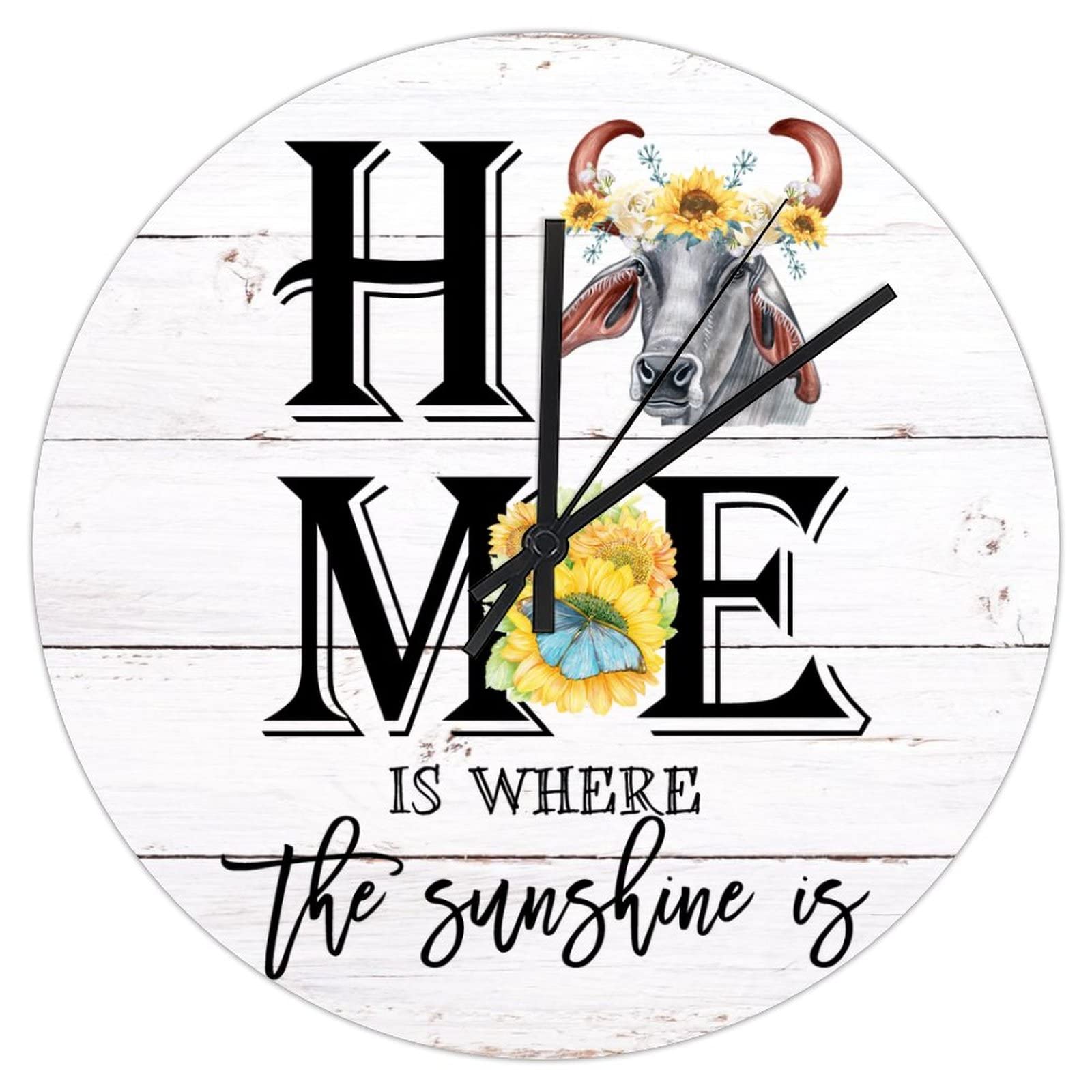 Horloge murale en PVC Home Is Where The Sunshine Is réconfort