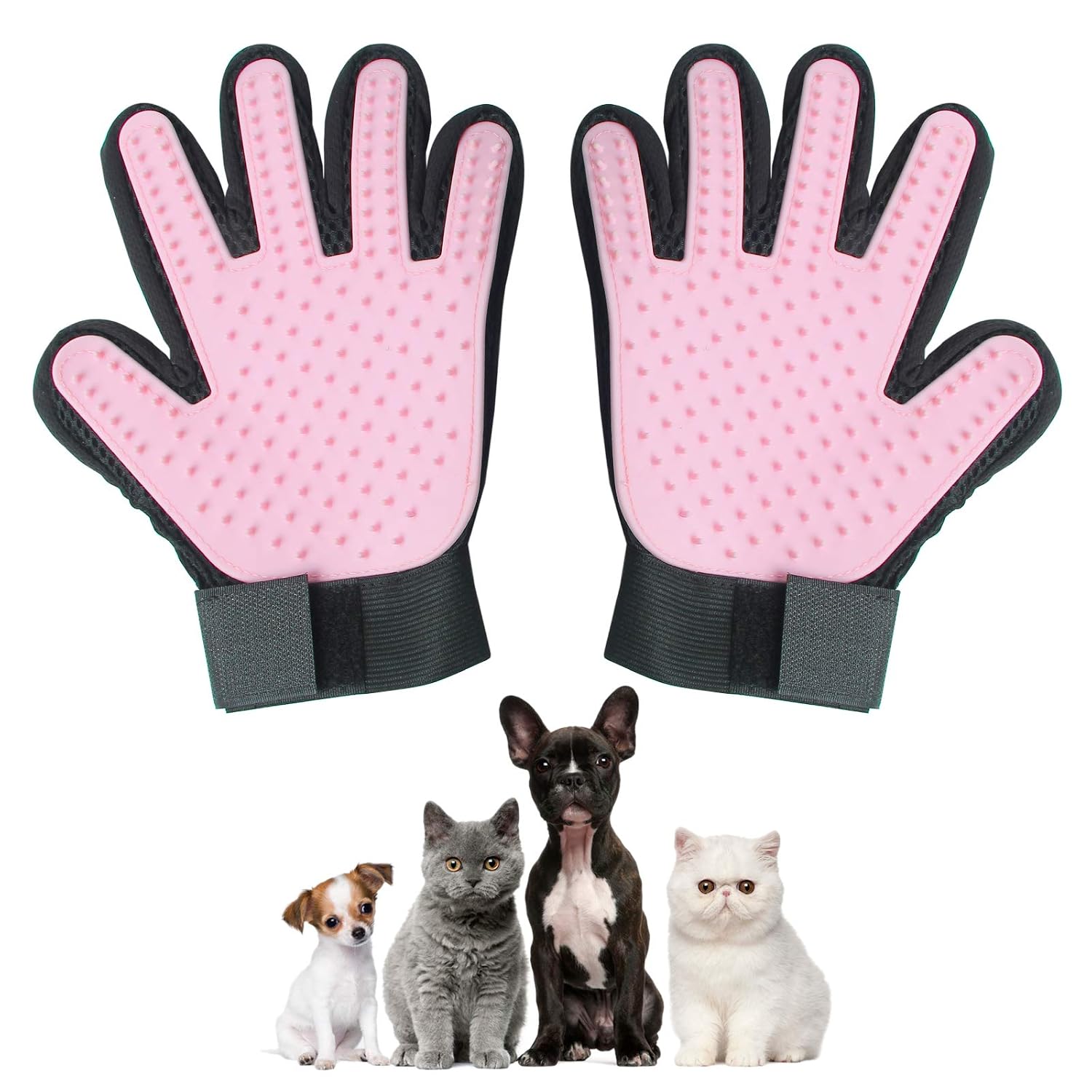 N-brand Pet Grooming Gloves For Dogs-Gentle Dog Washing Gloves Efficient Pet Hair Remover Mitt Perfect Five Finger Design Cat Grooming…