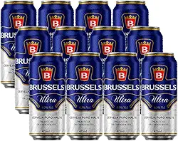 12un Cerveja Brussels Ultra Low Carb Zero Açúcar Lata 473ml