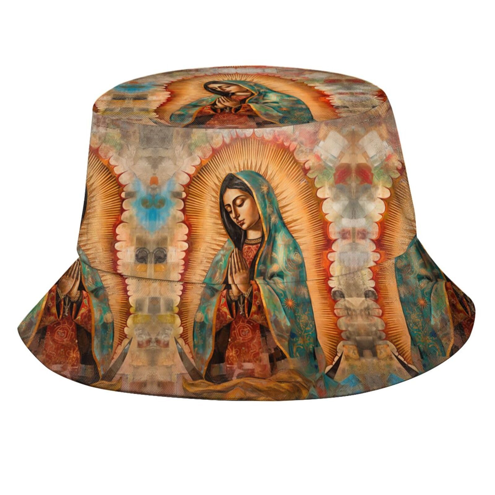 Our Lady of Guadalupe Bucket Hat - Stylish Look, Lightweight and Breathable Trendy Essential for All Occasions, Unisex Black
