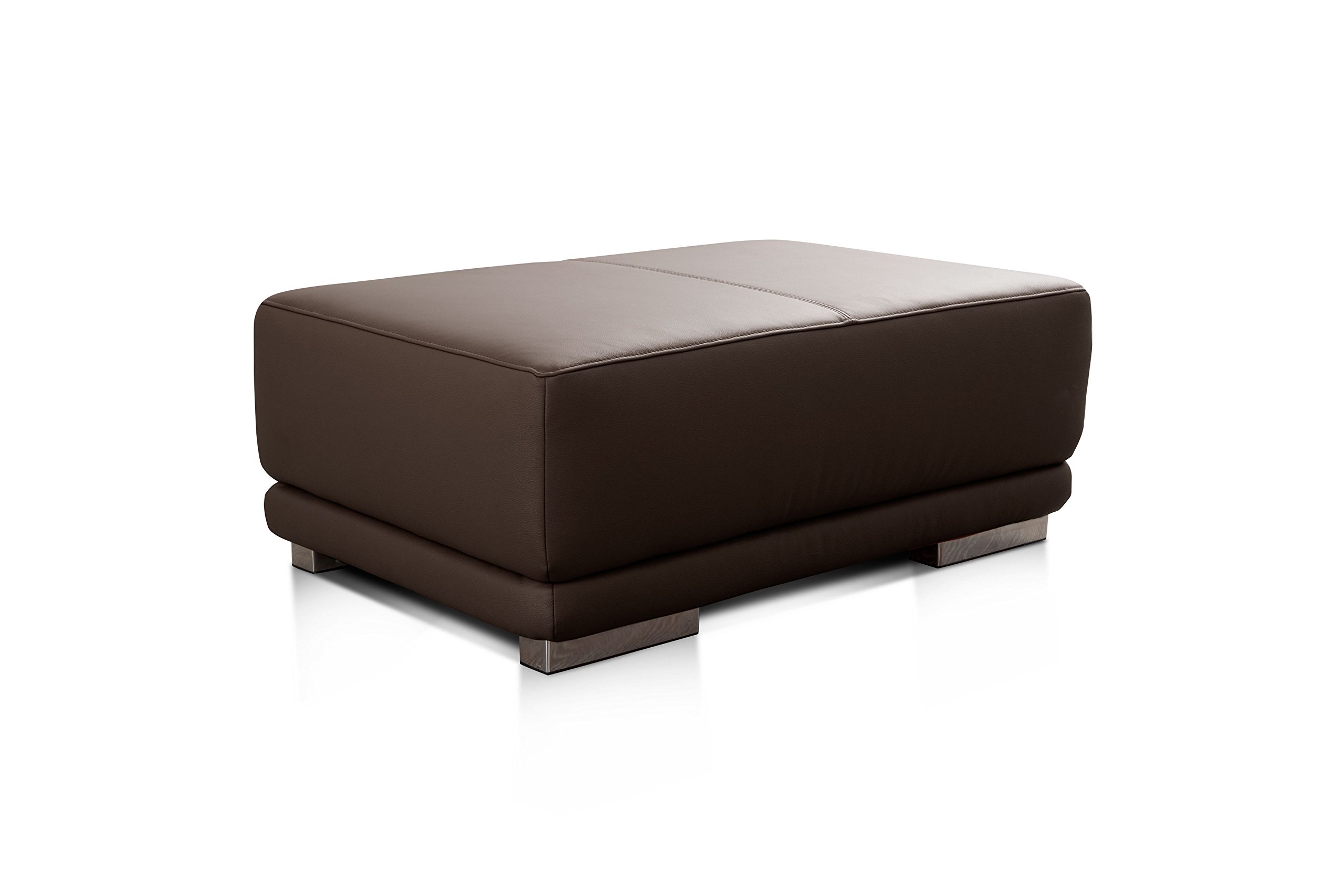 Cavadore Corianne - Sgabello in pelle, panca rettangolare con sedile in vera pelle, 103 x 41 x 69, colore marrone scuro