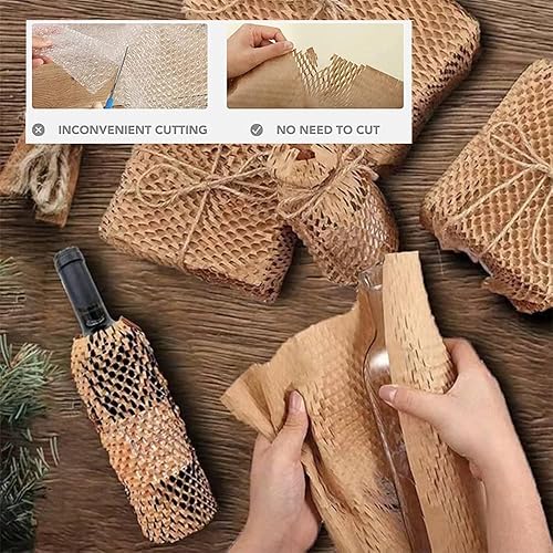 Miniatura 6 de Honeycomb Kraft Packing Paper 11.8" W x 32.8' L,Eco Friendly Recycled Cushioning Wrapping Roll Alternative to Bubble Cushioning Wrap or Packing