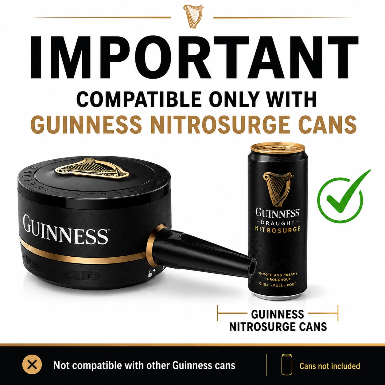 Guinness Air pressure nitrosurge device, beer stout, perfect for