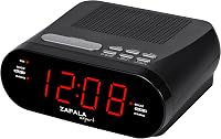 ZAPALA Dual Alarm Clock Radio for Bedroom - Bright LED Display, FM Radio, USB Charging Port, Snooze for Heavy Sleepers