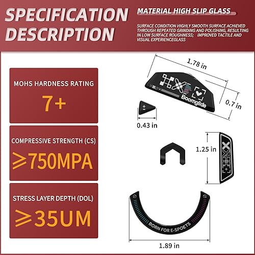 Miniatura 3 de YIMAGUJRX Patines de ratón de vidrio para Logitech G 502 Lightspeed inalámbricos, más rápidos y suaves (impresión negra)