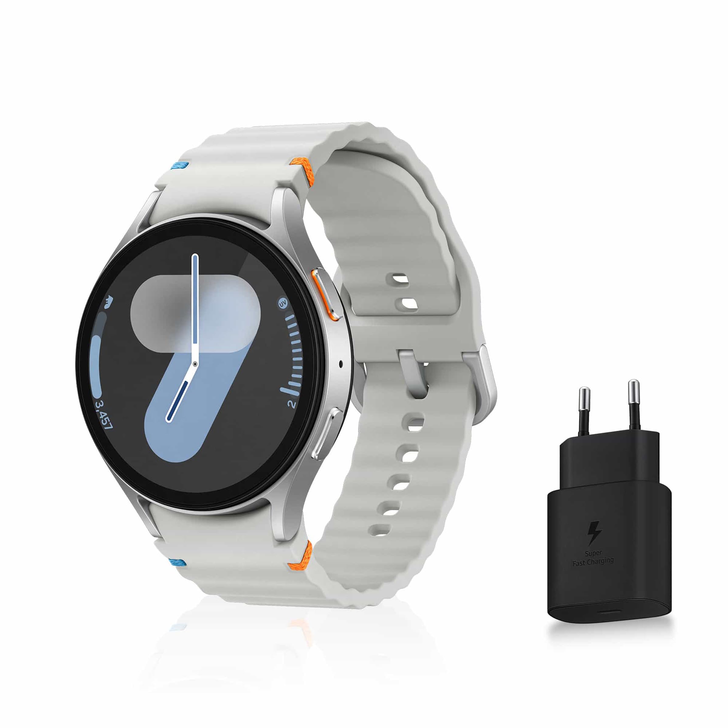 Samsung Galaxy Watch7, Montre Connectée, Suivi de Santé, Suivi de Sport, 44mm, Bluetooth, Argent, Galaxy AI, Chargeur secteur inclus (Version FR) [Exclusivité Amazon]