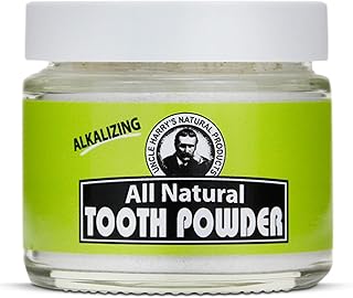 Uncle Harry's Alkalizing Tooth Powder | All Natural Remineralizing Enamel Support & Whitening Toothpaste for Sensitive Teeth | Powder Toothpaste for Gum Health & Fresh Breath (2 oz)