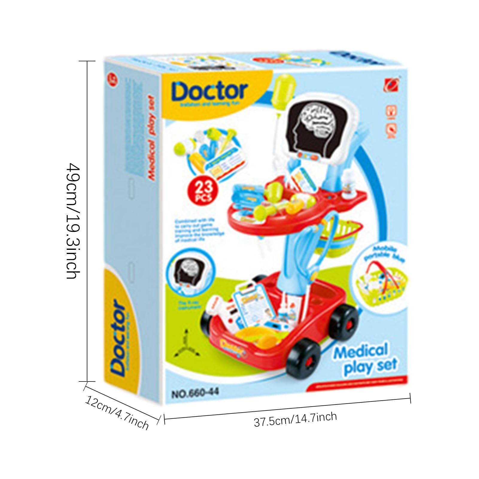 Juguetes Médicos | Kit De Carrito Médico Electrónico De Simulación | Conjunto De Juego De rol De Hospital Portátil con Accesorios | Regalo De Juego De rol De Médico Imaginativo para Niños Y Niña