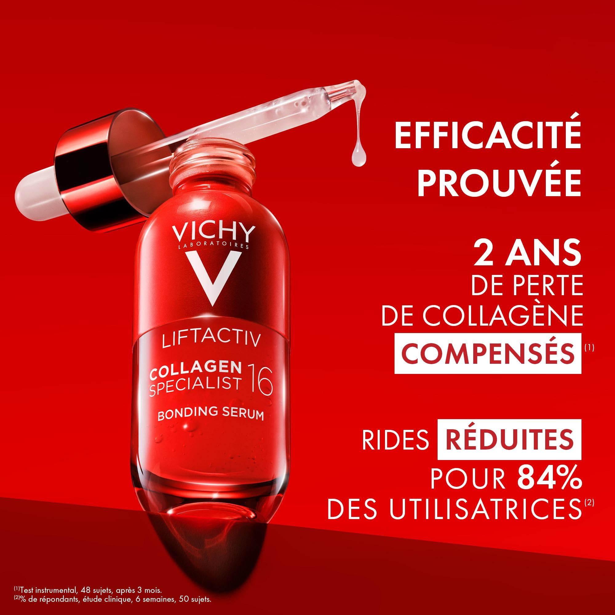 Vichy, Liftactiv Collagen Specialist 16, Crème de Jour Anti-Âge 50 ml & Sérum Visage Reconstituant Booster de Collagènes 30 ml, Anti-Rodes, Peau Raffermie, Lot de 2 Produits