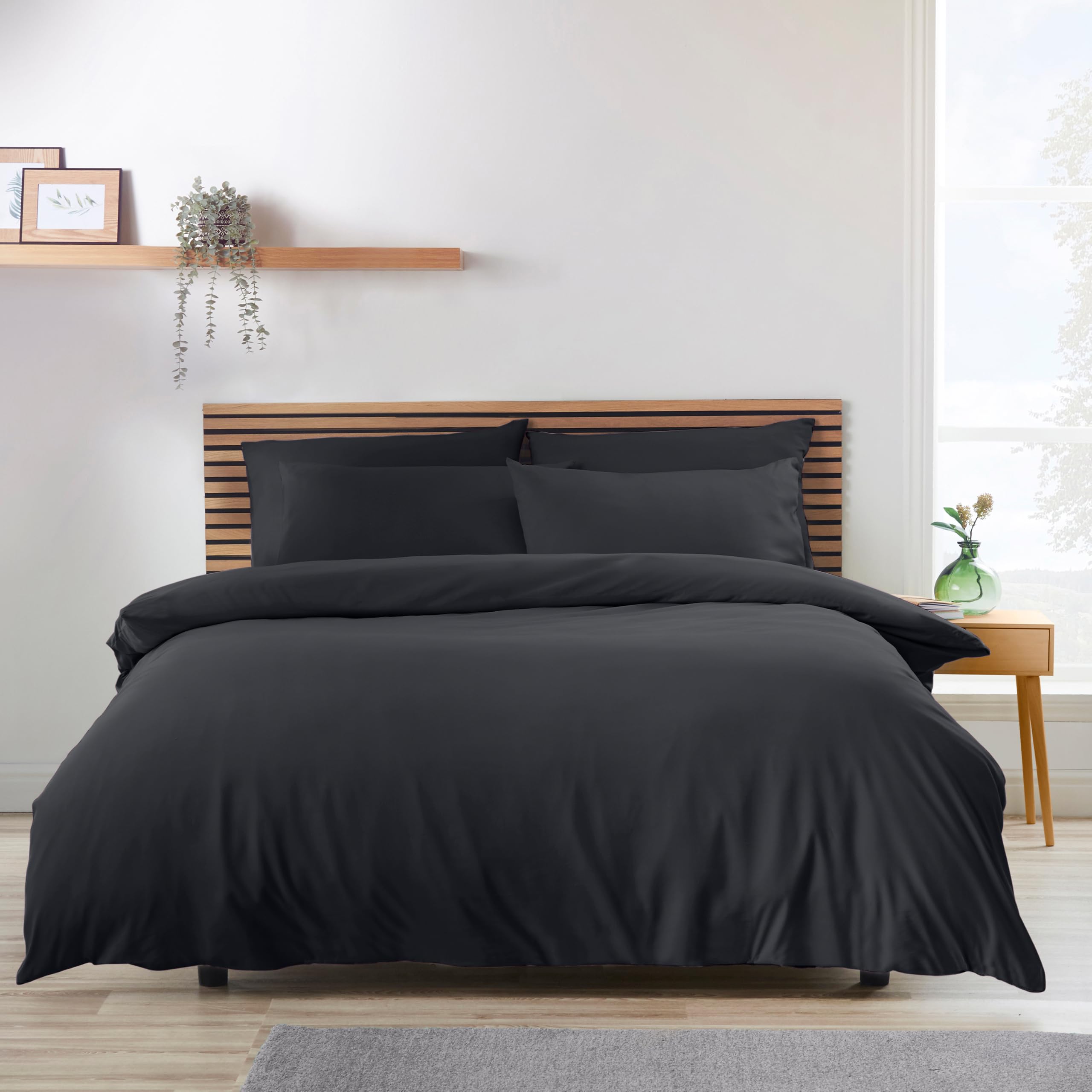 Catherine Lansfield So Soft Non-Iron King Duvet Cover Set Black