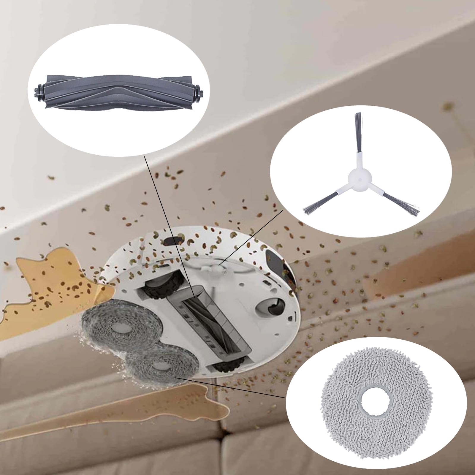 Kit Accessoires Dreame L10s Ultra & L10 Ultra - Brosse Principale, Latérales, Filtres, Sacs Et Lingettes