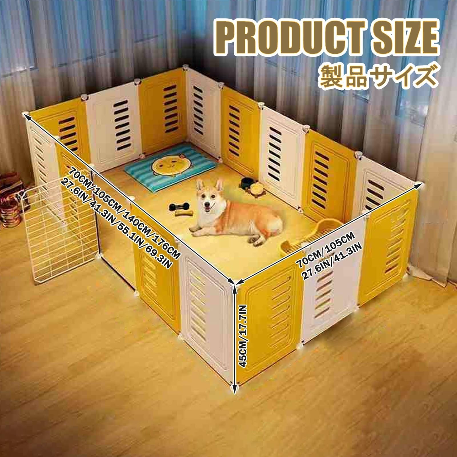 Recinto Recinzione Per Cani Recinto Per Cuccioli Recinzione Per Animali Domestici Recinto Per Cani Da Interno Recinzione Per Cani/Cuccioli Recinzione Per Cuccioli Con Porta(10 pieces 70*105*4