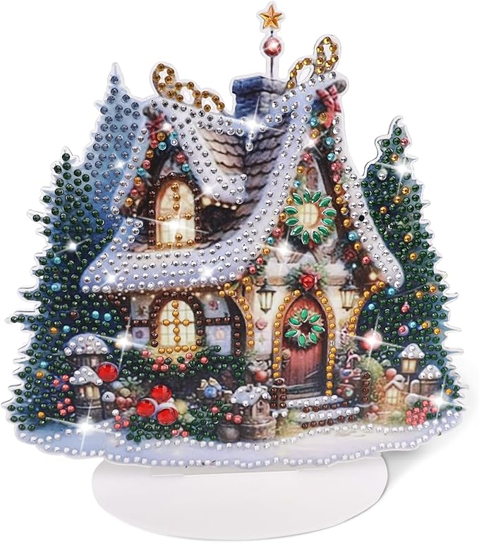 Komicea Noël Diamond Painting, 4PCS 5D Diamond Painting Kits Complet, Adultes Enfant Broderie