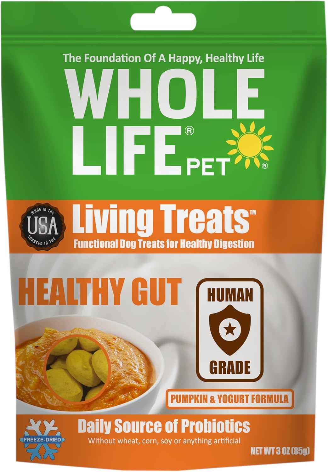 Whole Life Pet Human Grade Probiotic Dog Treats Pumpkin