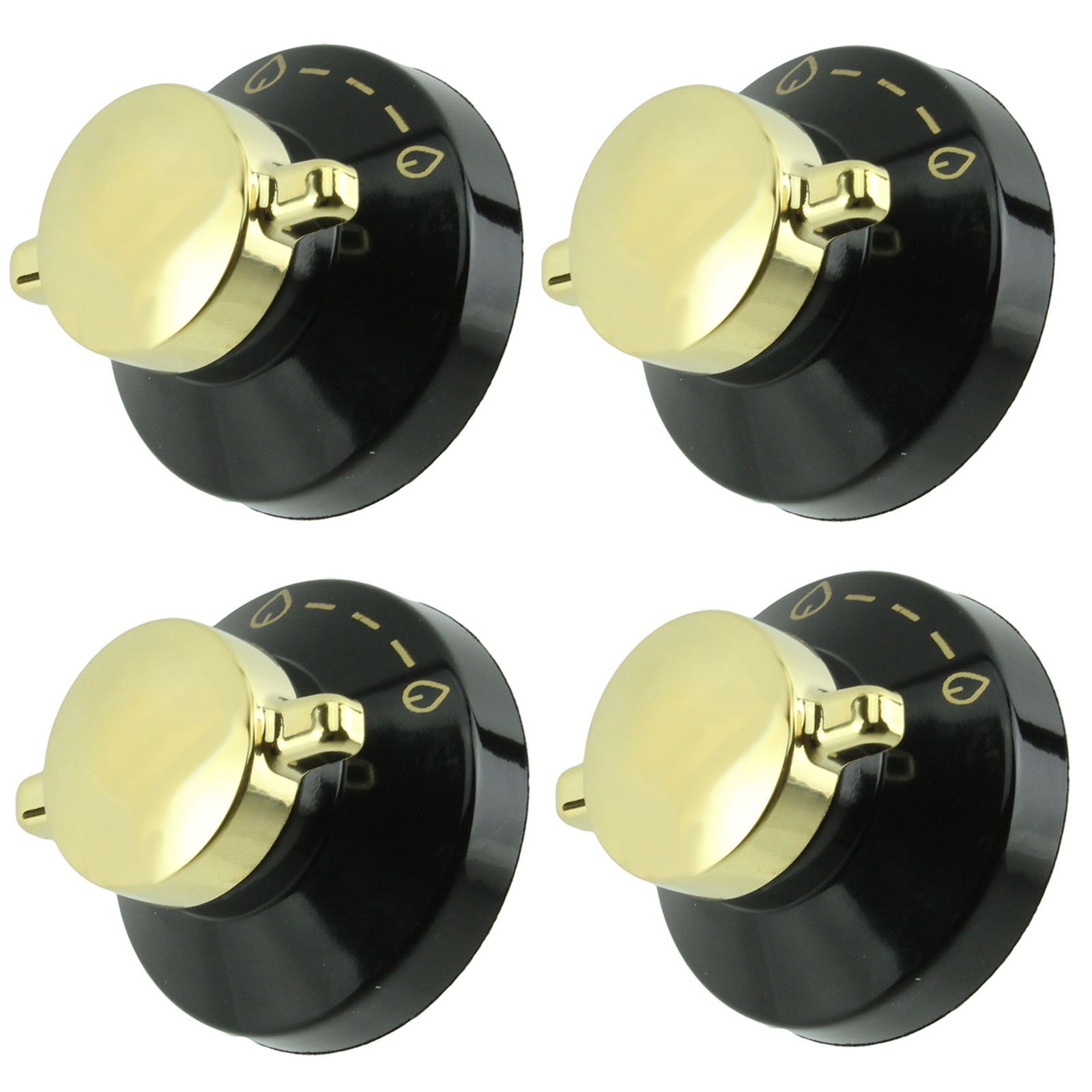 Diplomat Black/Gold Genuine Gas Oven/Cooker/Hob Flame Control Knob ( & Pack Of 4)