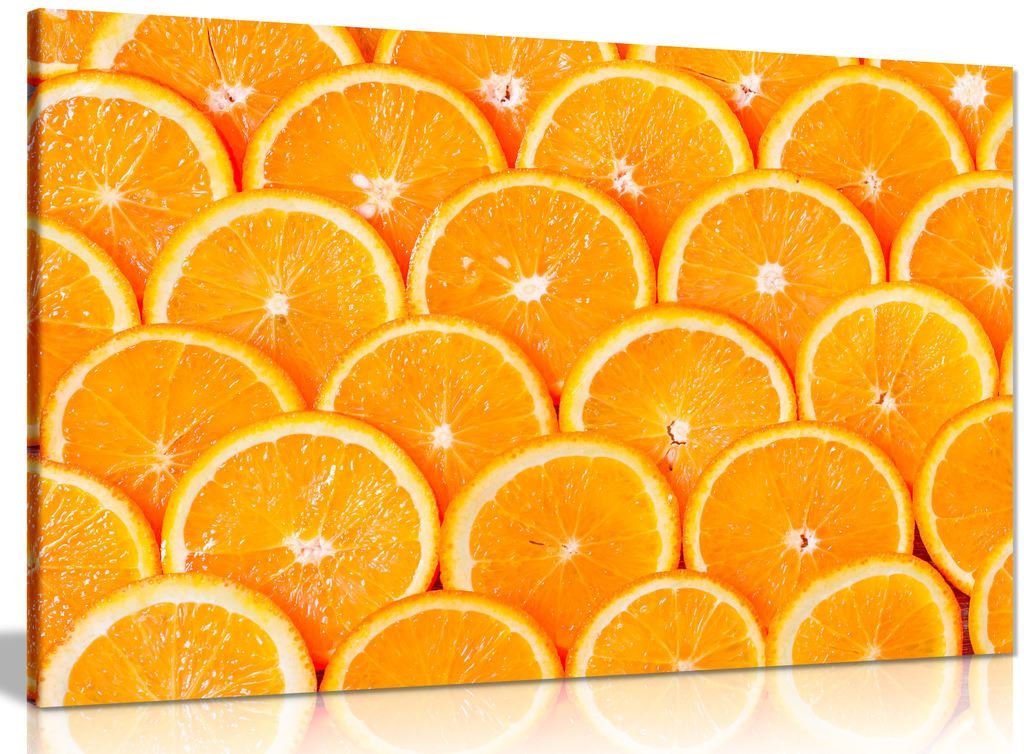 Panther Print Orange Tropical Canvas Wall Art Picture Print (30X20in)