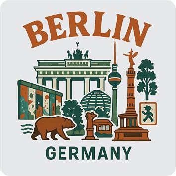 Berlin Germany Souvenir 4-Pack Acrylic Coaster 4" Durable Drink Coaster Keepsake Gift