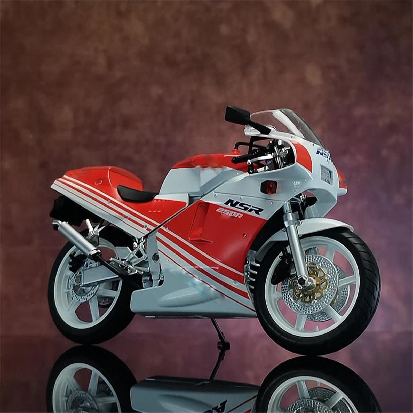 Modello di moto Collezione Di Auto Giocattolo In Scala 1:12 Per Modello Moto In Lega Per Honda NSR 250R, Decorazioni Da Scrivania Per Computer(Red)