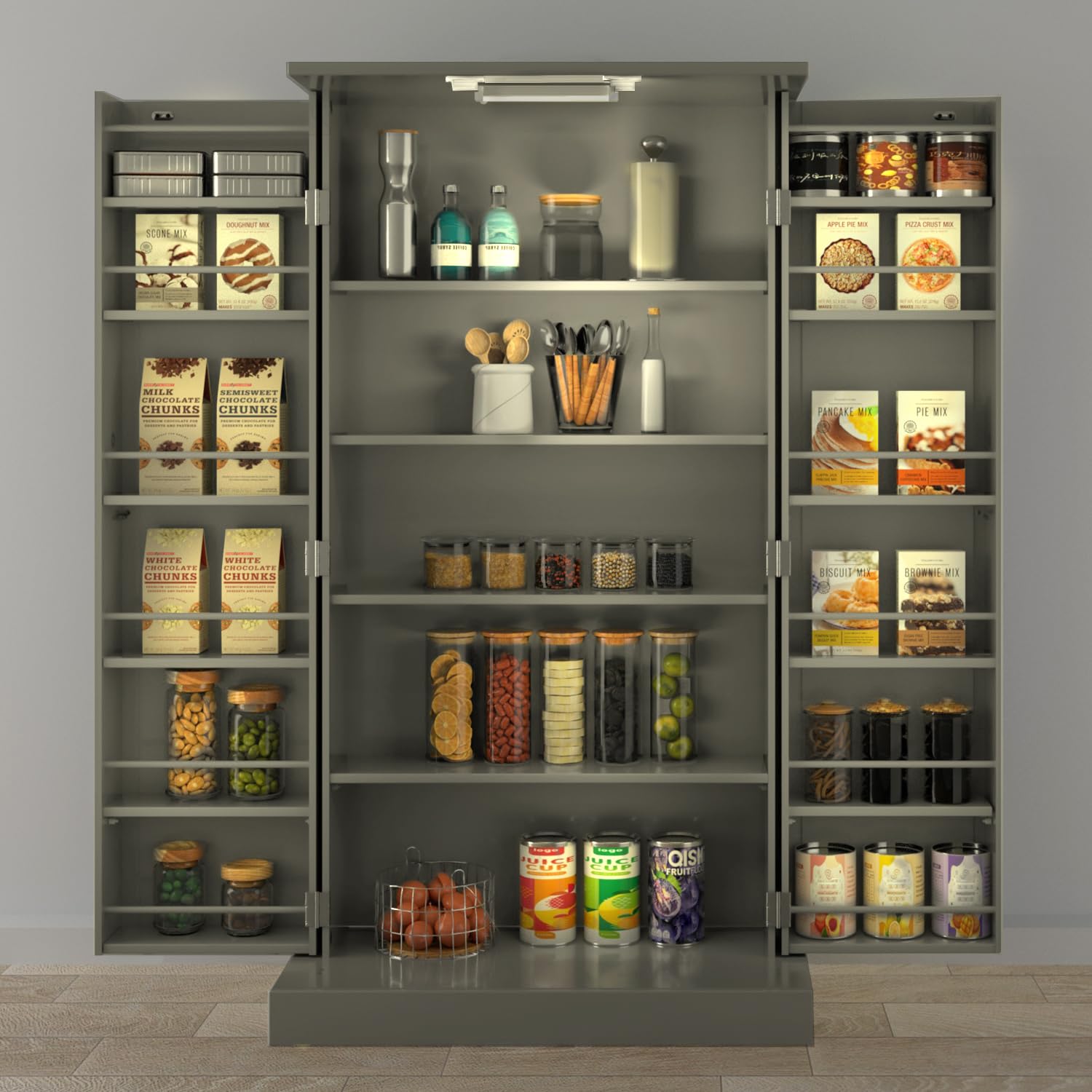 VEKOO 50" LED Kitchen Pantry Storage Cabinet