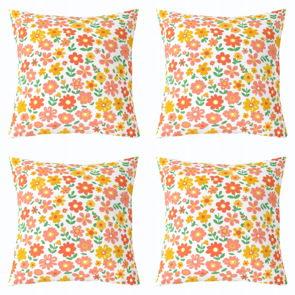 Housse de coussin 45 x 45 cm rétro fleurie pour réveiller le style artistique de votre canapé
