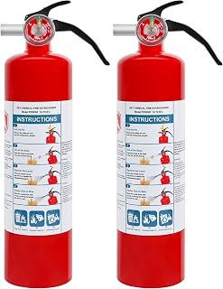 Leyanny 2-Pack 2.5 lb ABC Dry Chemical Fire Extinguishers | 1A:10B:C Rating | Home Car Boat | Compact Portable 6-Year Life