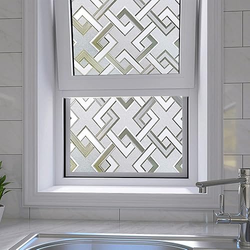 Miniatura 2 de Película de privacidad esmerilada para ventana, calcomanías decorativas de vinilo 3D, bloqueo UV, adherencia estática, sin pegamento, película de