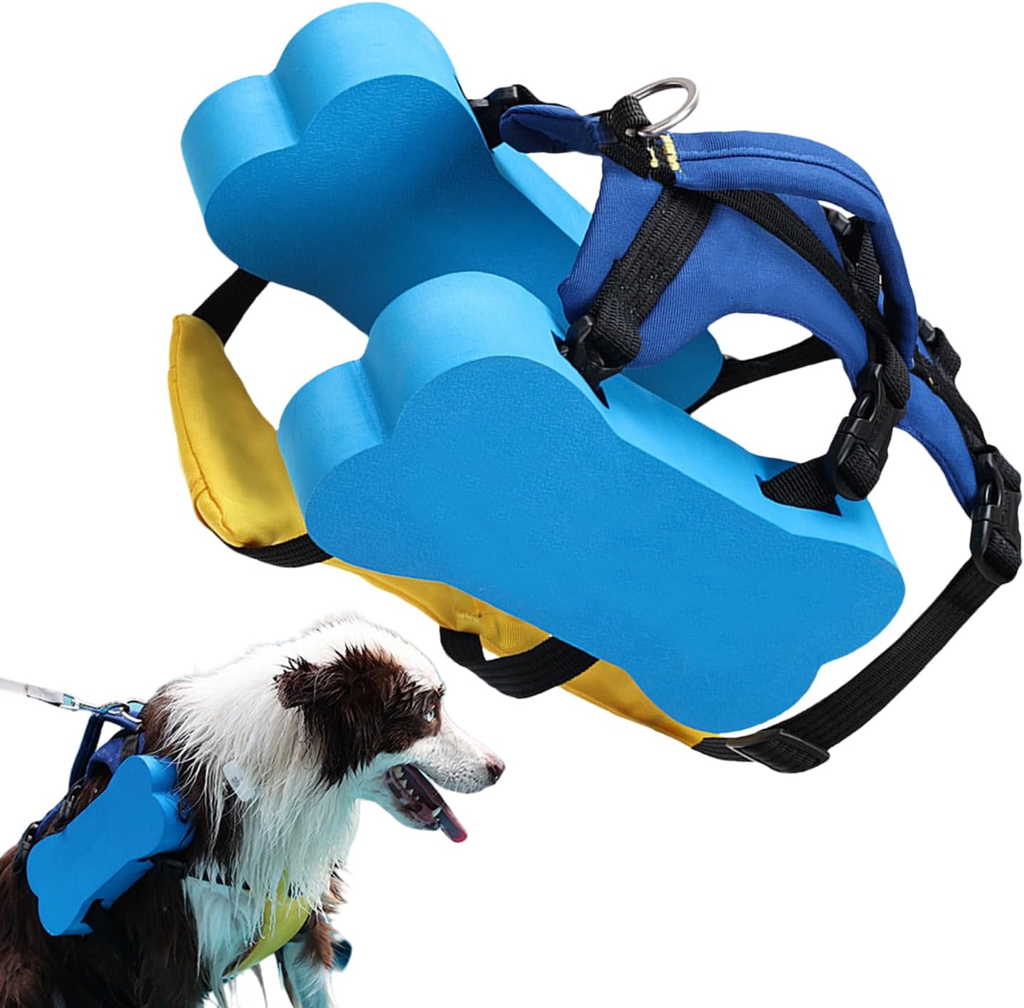 犬の水泳ベスト - 調整可能な子犬水泳安全ライフベスト|ペットのための救助ハンドルを備えた反射フロートコート|水安全ビーチプールボー