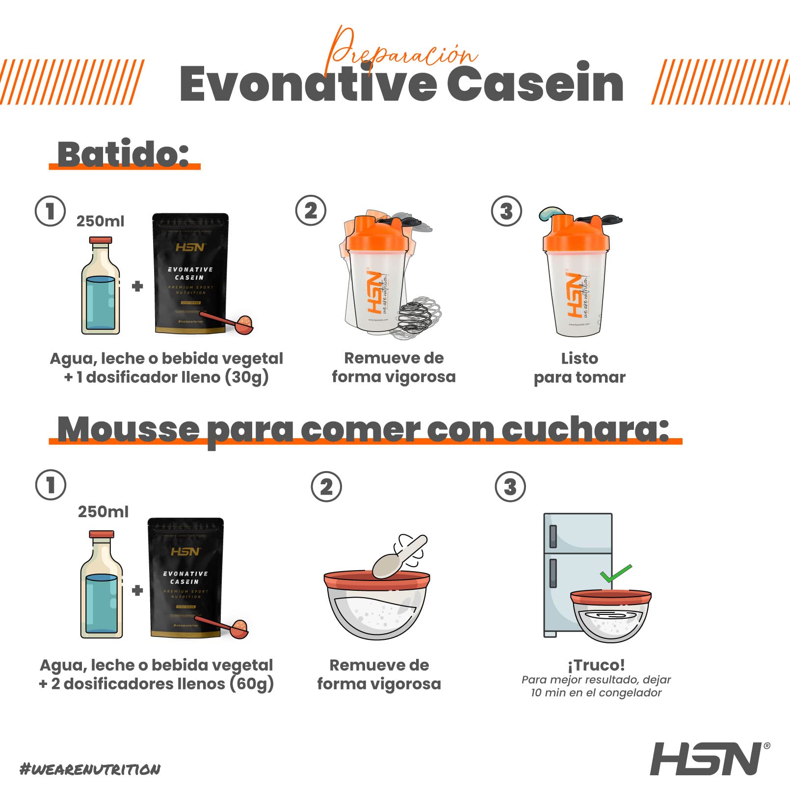 HSN Evonative Casein Native Micelarna Kazeina (87% rodzimej miceli) | Lody waniliowe 2 kg | Arla Lacprodan MicelPure | Nie zawiera dozownika | Bez -GMO, wegetariańska, bezglutenowa