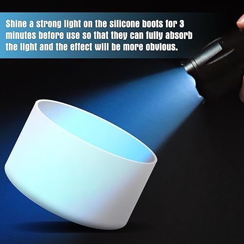 Miniatura 6 de Vmini Bota de silicona luminosa compatible con Stanley Cup de 3040 onzas y más botellas con base de 2.8 a 2.95 pulgadas, protector inferior para