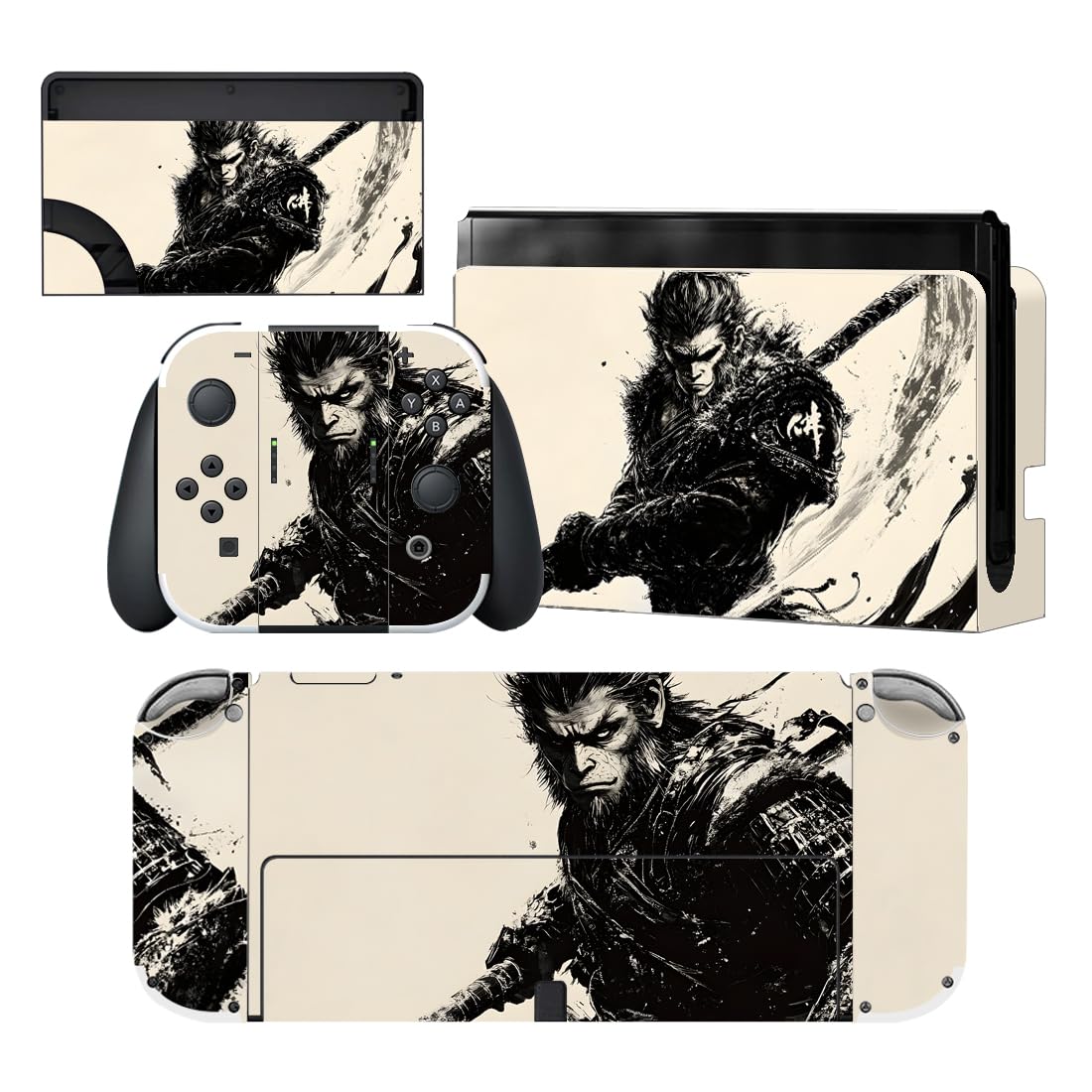 PlayVital Pegatina Protectora Completa para Nintendo Switch OLED - Calcomanías Decorativas para Joy-con y Consola, Skin Stickers Adhesivos (Azul Nebula) — view 27