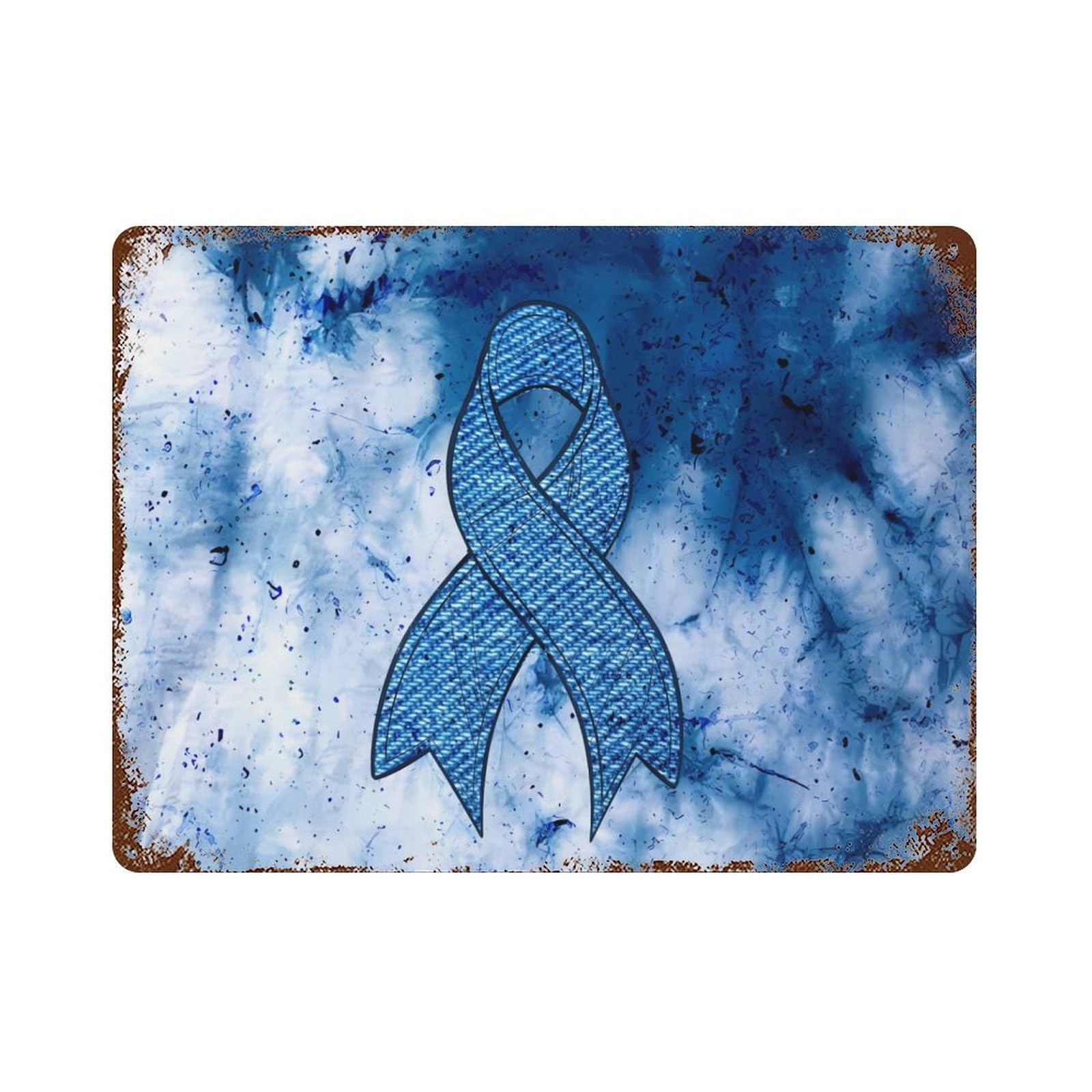 KWQDOZF Colon Cancer Awareness Theme Metal Tin Sign,Vintage Iron Hanging Plate Horizontal with Rust Poster Wall Decor 12x16inch
