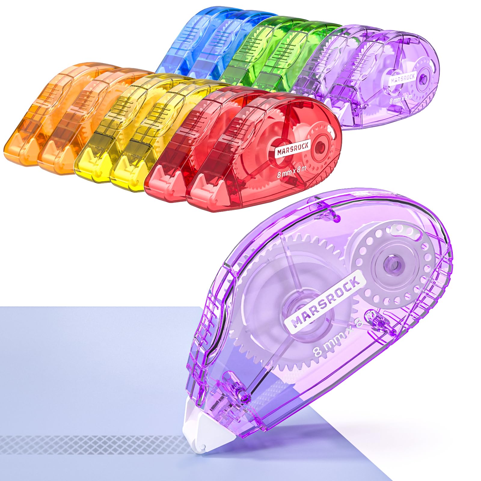 Marsrock Double-Sided Adhesive Dots Roller – 12 Pack (0.31IN x 26FT) Dots Glue, Craft & Scrapbook Supplies for Gift Wrapping, Scrapbooking, and Photo