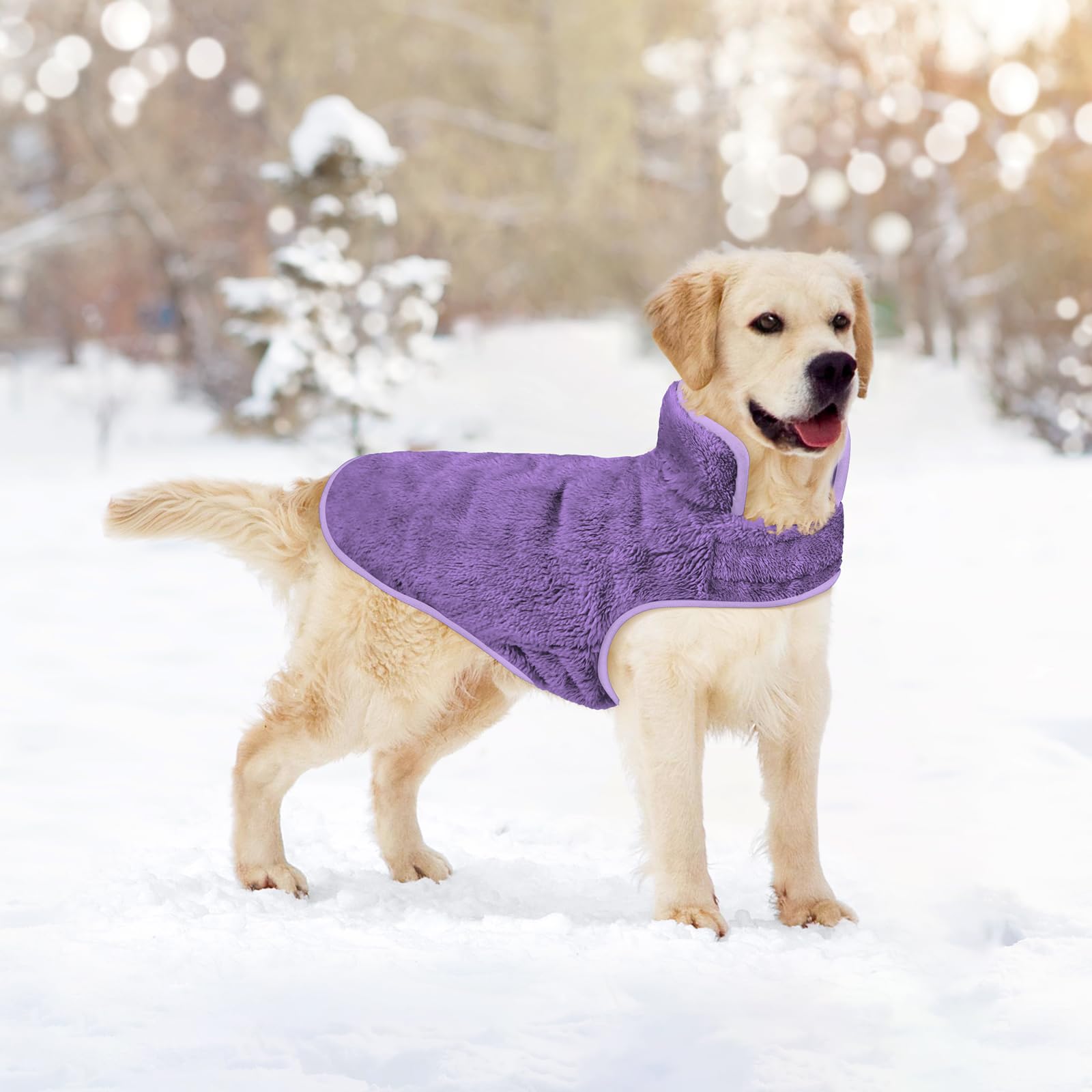 Malier Abrigo de invierno para perro, abrigo reversible de forro polar para clima frío, chaqueta para perro, abrigo cálido resistente al viento, chaqueta de nieve para perro, chaleco para perros