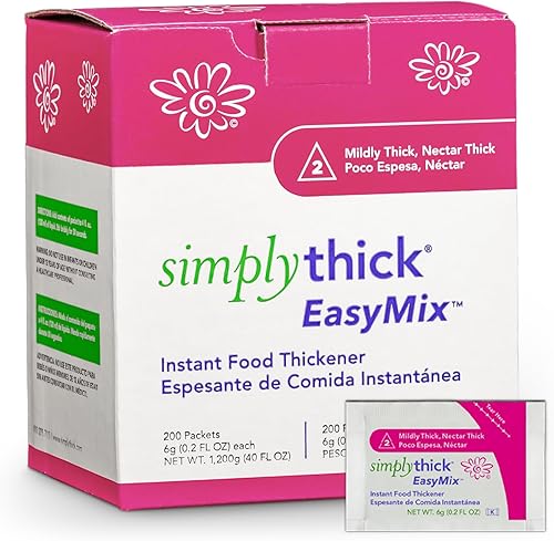 SimplyThick EasyMix | 200 unidades de paquetes individuales de 0.21 oz | Espesante de gel para aquellos con disfagia y trastornos de deglución |