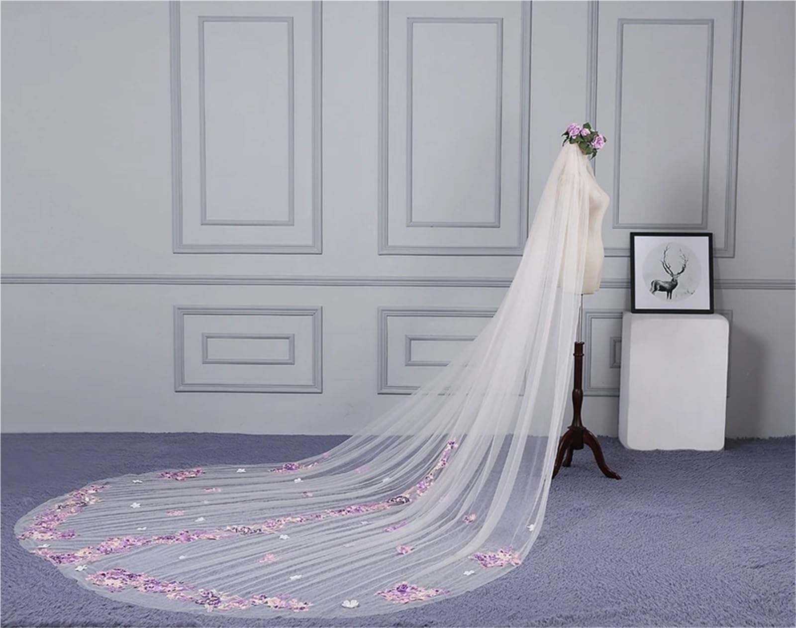 Generico Veli da sposa cattedrale Applicazioni in pizzo Veli da sposa Accessori da sposa sposa Vestido de Noiva